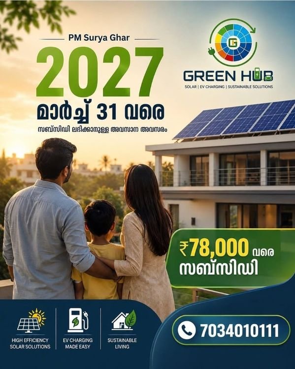 Green Hub Solar PM Surya Ghar 2027 ₹78,000 Subsidy Campaign Poster
