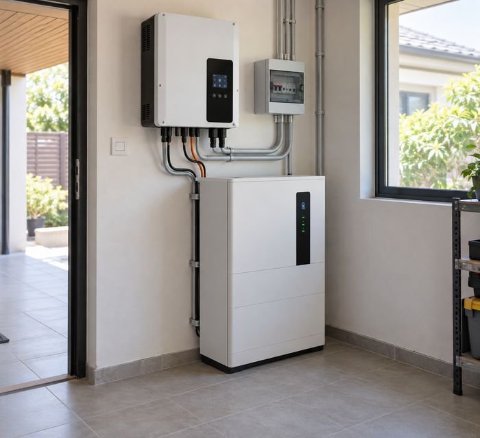 Solar battery and hybrid inverter energy storage